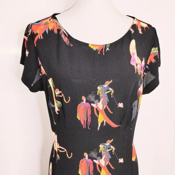 VINTAGE DOROTHY SCHOELEN RAYON CREPE MAXI DRESS - Picture 4 of 10